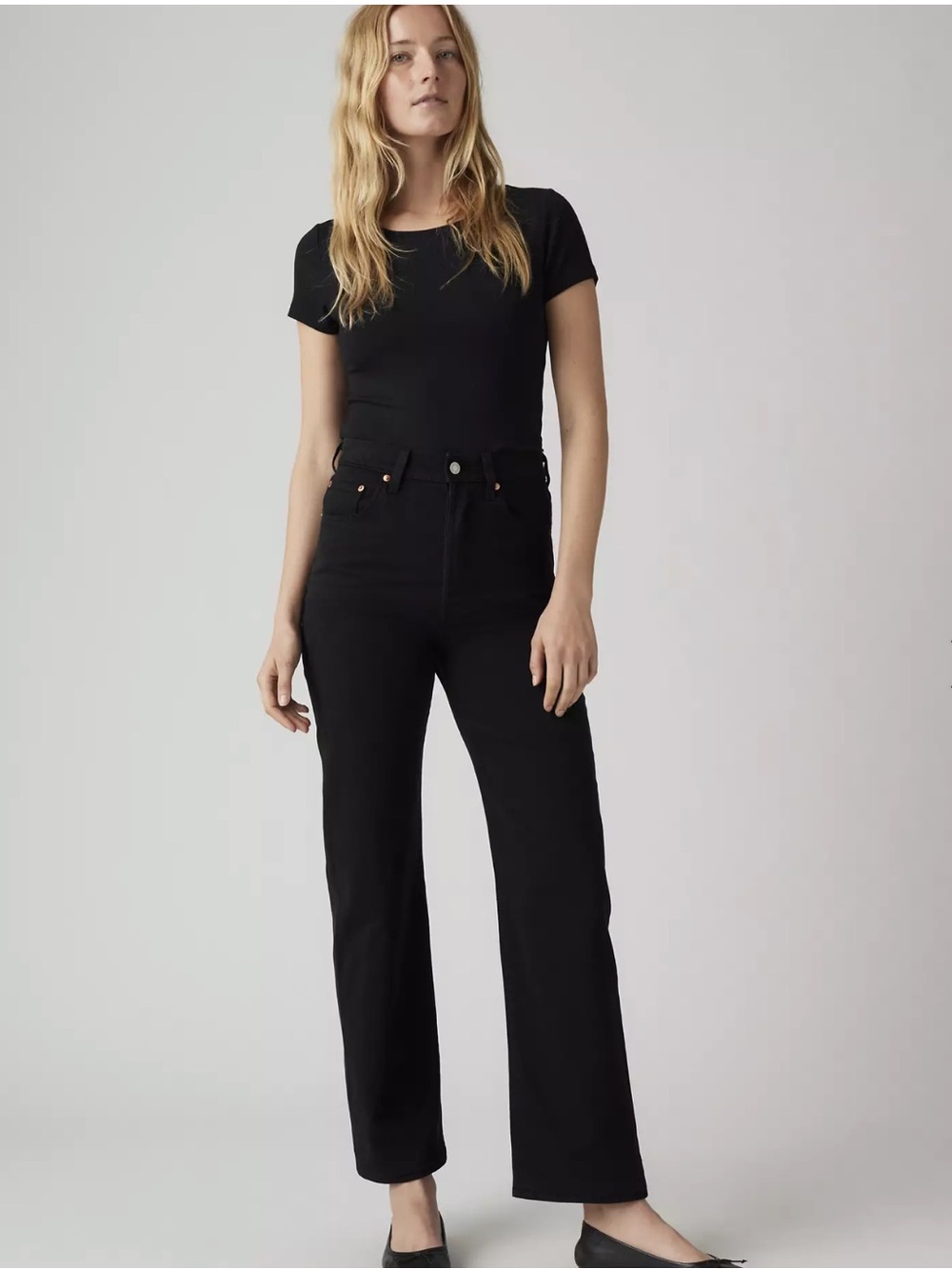 🎱 Levi’s Ribcage Straight Ankle Black Jeans